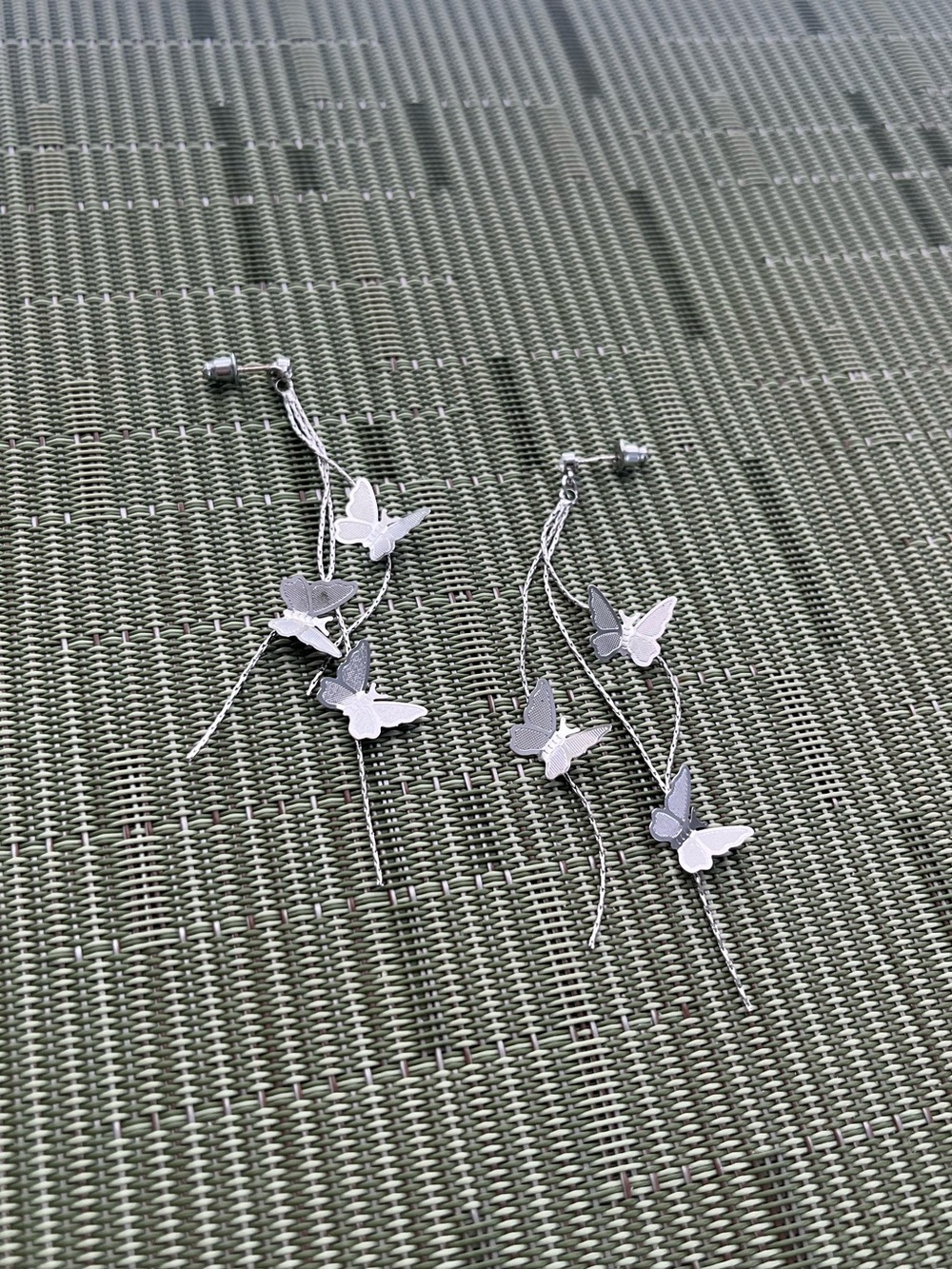 Silver Butterfly Dangle Earrings, Tarnish Resistant, Trendy & Chic